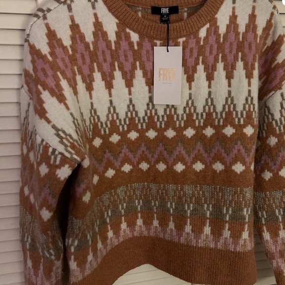 NWT...Womens' Frye Multicolor Nordic Cozy Winter Sweater. Size medium - Picture 2 of 3